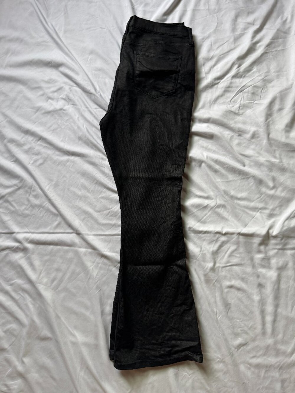 A.N.A High Rise Flare Black Coated Jeans Womens 14 Stretch Denim
